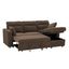 LLappuil 83" Sectional Sofa, Compact Sectional Couch with Reversible Storage Chaise, Breathable Foil Fabric Sofa Couch Convertible Sofa Bed with Cup Holder for Lving Room