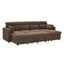 LLappuil 83" Sectional Sofa, Compact Sectional Couch with Reversible Storage Chaise, Breathable Foil Fabric Sofa Couch Convertible Sofa Bed with Cup Holder for Lving Room