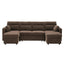 LLappuil 83" Sectional Sofa, Compact Sectional Couch with Reversible Storage Chaise, Breathable Foil Fabric Sofa Couch Convertible Sofa Bed with Cup Holder for Lving Room