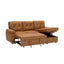 LLappuil 88" Sectional Sofa, Mid-Century L Shaped Sectional Couch with Pull Out Sofa Bed, Convertible Sofa Bed with Storage Chaise for Living Room, Foil Fabric Black