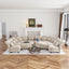LLappuil Modular Sectional Sofa, 10 Seat Modular Sectional Sofa with Storage, 4 Corner Large Seat, Adjustable Armrest, 25.6" Deep Seat Chenille Corner Sofa Couch Khaki