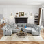 LLappuil Modular Sectional Sofa, 10 Seat Modular Sectional Sofa with Storage, 4 Corner Large Seat, Adjustable Armrest, 25.6" Deep Seat Chenille Corner Sofa Couch Gray