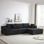 LLappuil Modular Sectional Sofa, 108" L-Shaped Sectional Sofa with Right Chaise, 30" Deep Seat Chenille Cloud Sofa Couch for Living Room Black