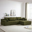 LLappuil Modular Sectional Sofa, 108" L-Shaped Sectional Sofa with Right Chaise, 30" Deep Seat Chenille Cloud Sofa Couch for Living Room Green