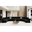 LLappuil Modular Sectional Sofa, 8 Seat Semicircular Modular Sectional Sofa with Storage, 2 Corner Large Seat, Adjustable Armrest, 25.6" Deep Seat Chenille Corner Sofa Couch Black