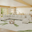 LLappuil Modular Sectional Sofa, Modular Sectional Sofa with Storage, 10 Seat Corduroy Oversized Sofa with 8 Back Cushion 8 Throw Pillow Beige