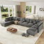 LLappuil Modular Sectional Sofa, Modular Sectional Couch with Storage, 10 Seat Corduroy Oversized Sofa with 8 Back Cushion 8 Throw Pillow Gray