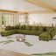 LLappuil Modular Sectional Sofa, Modular Sectional Sofa with Storage, 10 Seat Corduroy Oversized Sofa with 8 Back Cushion 8 Throw Pillow Green