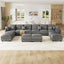 LLappuil Modular Sectional Sofa, Modular Sectional Couch with Storage, 12 Seat Corduroy Oversized Sofa with 7 Back Cushion 7 Throw Pillow Gray