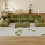LLappuil Modular Sectional Sofa, Modular Sectional Couch with Storage, 12 Seat Corduroy Oversized Sofa with 7 Back Cushion 7 Throw Pillow Green