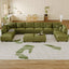 LLappuil Modular Sectional Sofa, Modular Sectional Couch with Storage, 12 Seat Corduroy Oversized Sofa with 8 Back Cushion 8 Throw Pillow Green