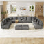 LLappuil Modular Sectional Sofa, Modular Sectional Couch with Storage, 14 Seat Corduroy Oversized Sofa with 12 Back Cushion 12 Throw Pillow Gray