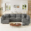 LLappuil Modular Sectional Sofa, Modular Sectional Sofa with Storage, 6 Seat Corduroy Oversized Sofa with 6 Back Cushion 6 Throw Pillow Gray