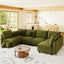 LLappuil Modular Sectional Sofa, Modular Sectional Couch with Storage, 6 Seat Corduroy Oversized Sofa with 6 Back Cushion 6 Throw Pillow Green