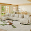 LLappuil Modular Sectional Sofa, Modular Sectional Couch with Storage, 7 Seat Corduroy Oversized Sofa with 5 Back Cushion 5 Throw Pillow Beige
