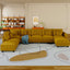 LLappuil Modular Sectional Sofa, Modular Sectional Sofa with Storage, 8 Seat Corduroy Oversized Sofa with 6 Back Cushion 6 Throw Pillow Yellow