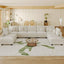LLappuil Modular Sectional Sofa, Modular Sectional Couch with Storage, 9 Seat Corduroy Oversized Sofa with 7 Back Cushion 7 Throw Pillow Beige
