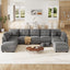 LLappuil Modular Sectional Sofa, Modular Sectional Couch with Storage, 9 Seat Corduroy Oversized Sofa with 7 Back Cushion 7 Throw Pillow Gray