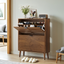 NYBOPAVIS Modern Shoe Storage Cabinet with 2 Flip Drawers for Entryway,31.5 inch Walnut Shoe Cabinet