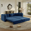 LLappuil 89" Velvet Chesterfield Sofa, Oversized Pull Out Sofa Bed King Size, Loveseat Sofa Couch Convertible Sofa Bed for Living Room Blue