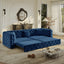 LLappuil 89" Velvet Chesterfield Sofa, Oversized Pull Out Sofa Bed King Size, Loveseat Sofa Couch Convertible Sofa Bed for Living Room Blue