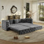 LLappuil 89" Velvet Chesterfield Sofa, Oversized Pull Out Sofa Bed King Size, Loveseat Sofa Couch Convertible Sofa Bed for Living Room Gray