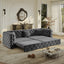 LLappuil 89" Velvet Chesterfield Sofa, Oversized Pull Out Sofa Bed King Size, Loveseat Sofa Couch Convertible Sofa Bed for Living Room Gray