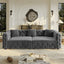 LLappuil 89" Velvet Chesterfield Sofa, Oversized Pull Out Sofa Bed King Size, Loveseat Sofa Couch Convertible Sofa Bed for Living Room Gray