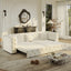 LLappuil 89" Velvet Chesterfield Sofa, Oversized Pull Out Sofa Bed King Size, Loveseat Sofa Couch Convertible Sofa Bed for Living Room White