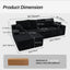 LLappuil 96" Sectional Sofa, Modular Sectional Couch with Right Chaise, Deep Seat Corduroy Cloud Sofa for Living Room Black