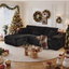 LLappuil 108" Sectional Sofa, Modular Sectional Couch with Right Chaise, Deep Seat Corduroy Cloud Sofa for Living Room Black