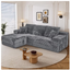 LLappuil 108" Sectional Sofa, Modular Sectional Couch with Right Chaise, Boneless Corduroy Cloud Sofa for Living Room Gray