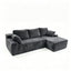 LLappuil 96" Sectional Sofa, Modular Sectional Couch with Left Chaise, Deep Seat Corduroy Cloud Sofa for Living Room Gray