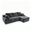 LLappuil 96" Sectional Sofa, Modular Sectional Couch with Left Chaise, Deep Seat Corduroy Cloud Sofa for Living Room Gray