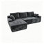 LLappuil 96" Sectional Sofa, Modular Sectional Couch with Right Chaise, Deep Seat Corduroy Cloud Sofa for Living Room Gray
